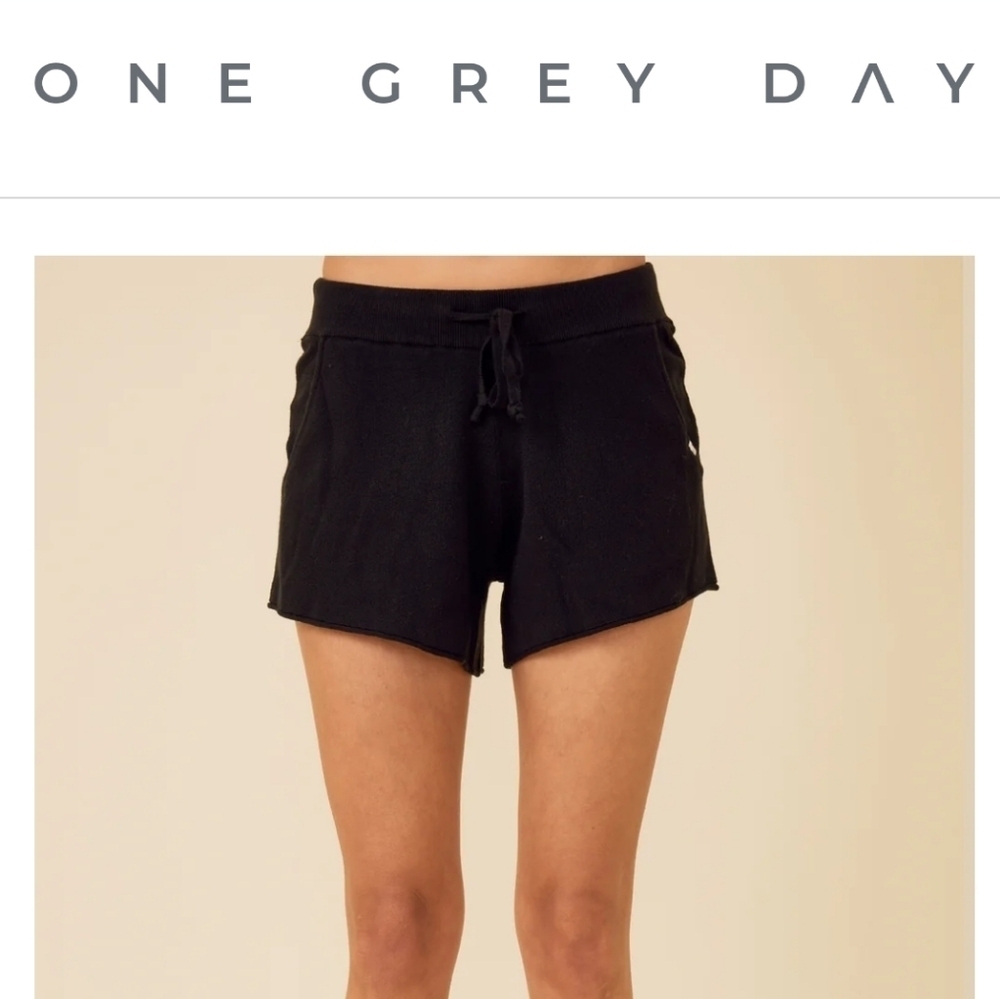 One Grey Day Warwick Shorts Black Knit Cotton Blend Size Small 14" Waist NWT - Picture 2 of 11